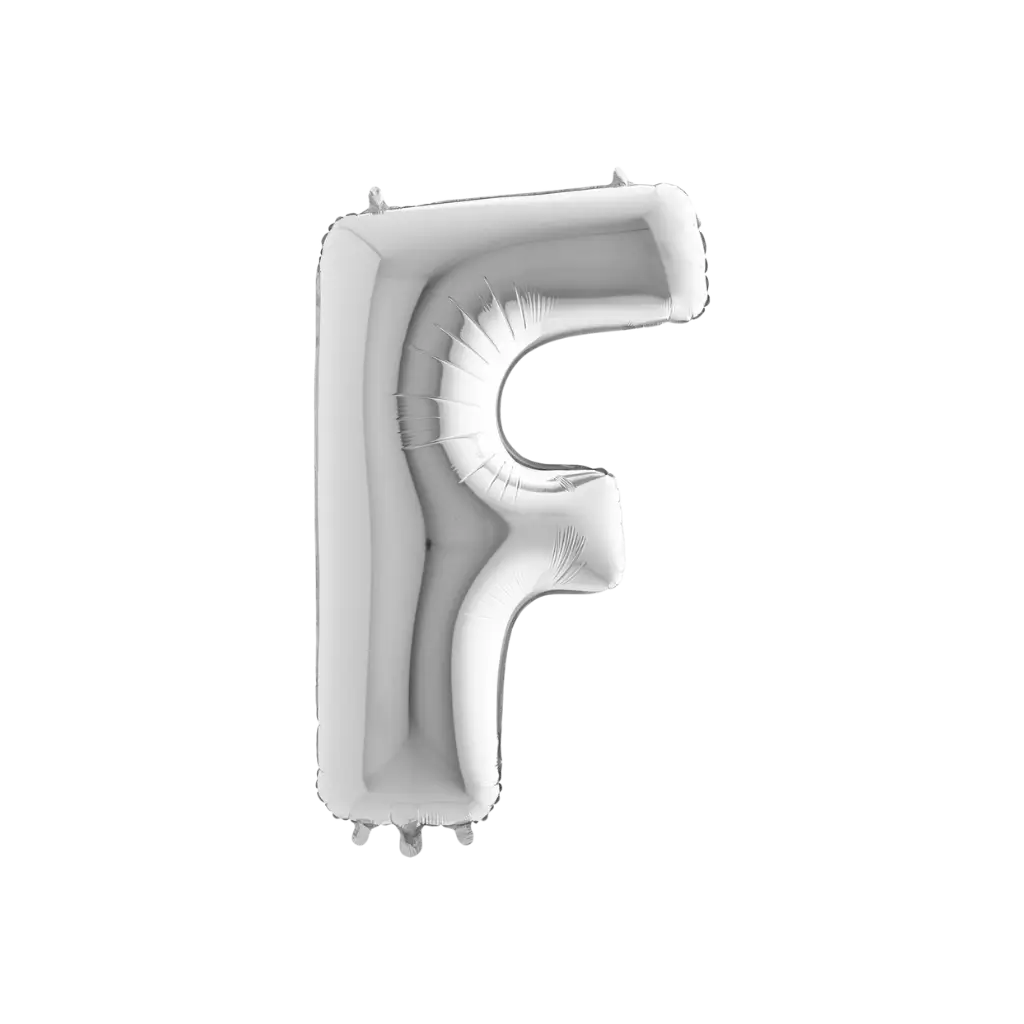Aluminium balloon letter F Silver 102cm