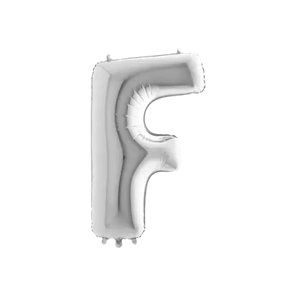 Aluminium balloon letter F Silver 102cm