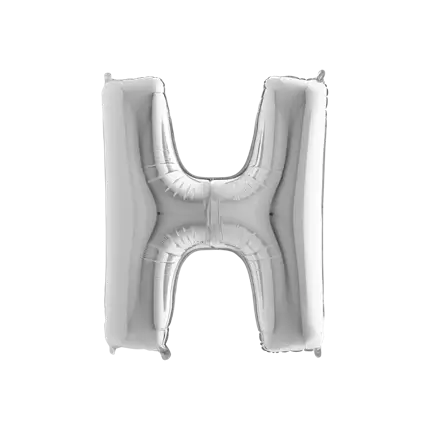 Aluminium balloon letter H Silver 102cm