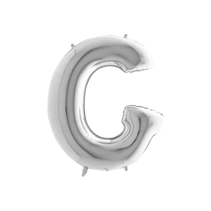 Aluminium balloon letter G Silver 102cm