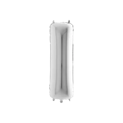 Aluminium balloon letter I Silver 102cm