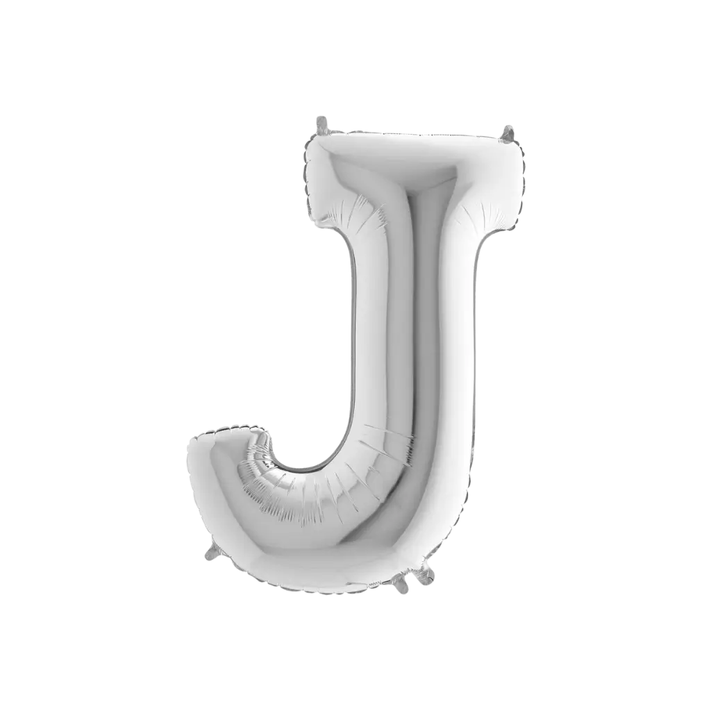 Aluminium balloon letter J Silver 102cm