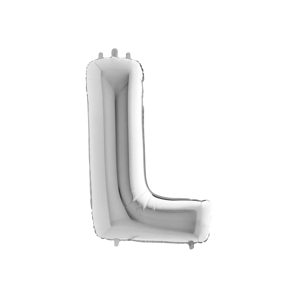 Aluminium balloon letter L Silver 102cm