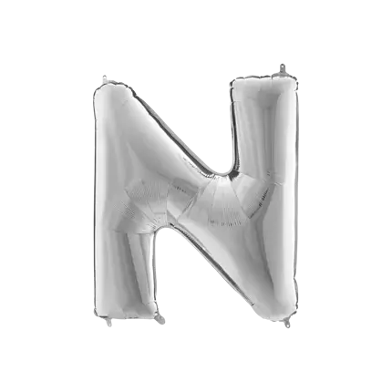 Aluminium balloon letter N Silver 102cm