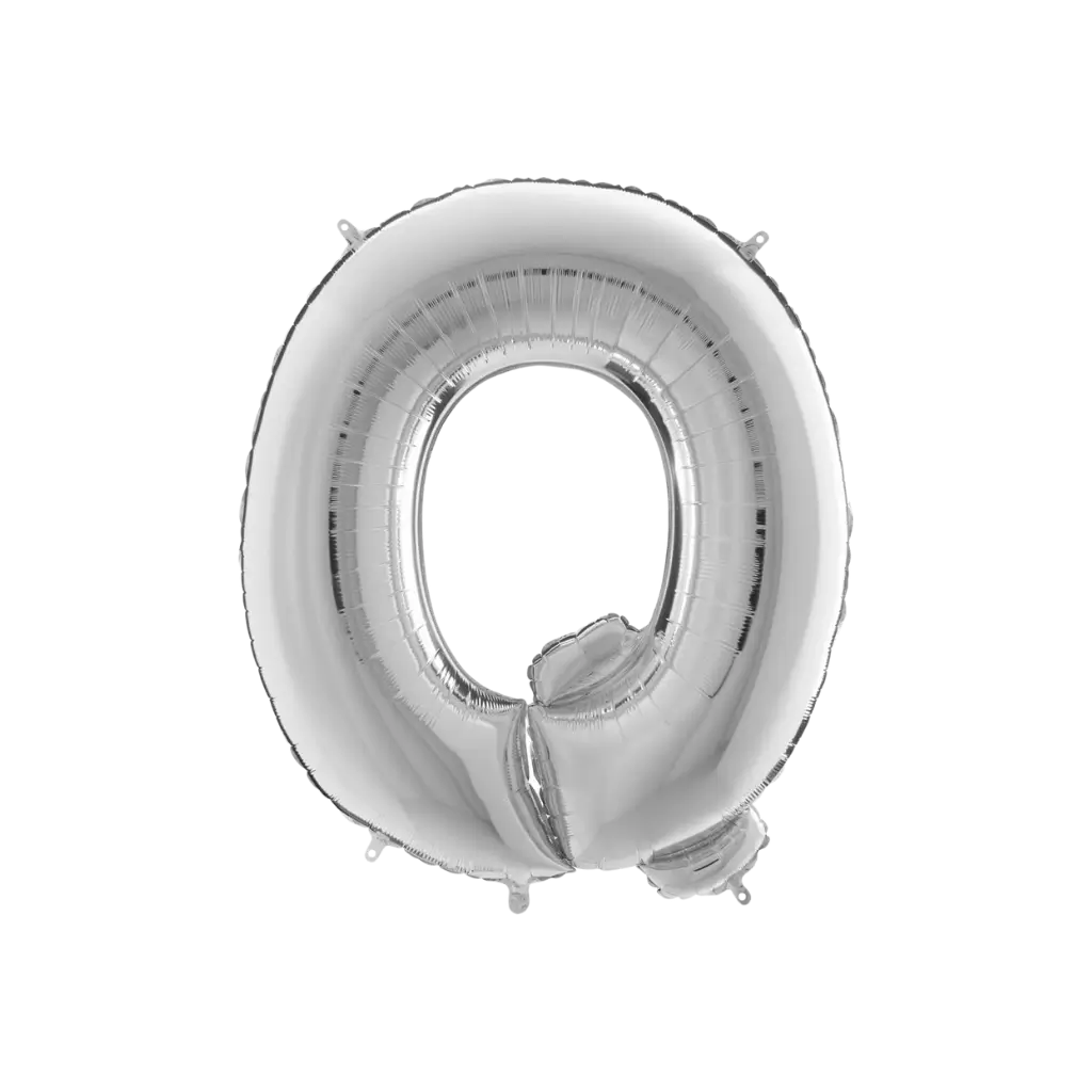Aluminium balloon letter Q Silver 102cm