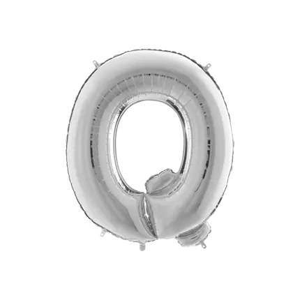 Aluminium balloon letter Q Silver 102cm