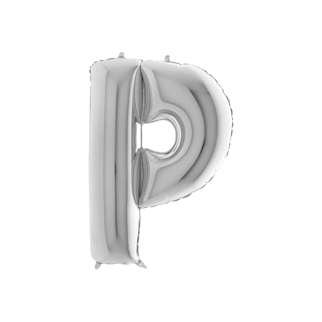 Aluminium balloon letter P Silver 102cm