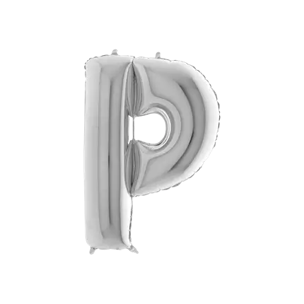Aluminium balloon letter P Silver 102cm