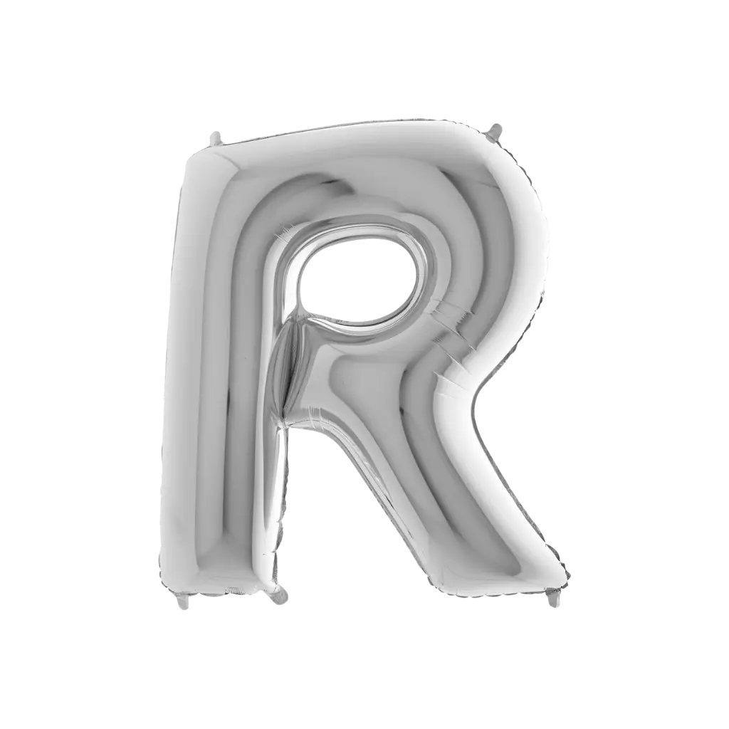 Aluminium balloon letter R Silver 102cm