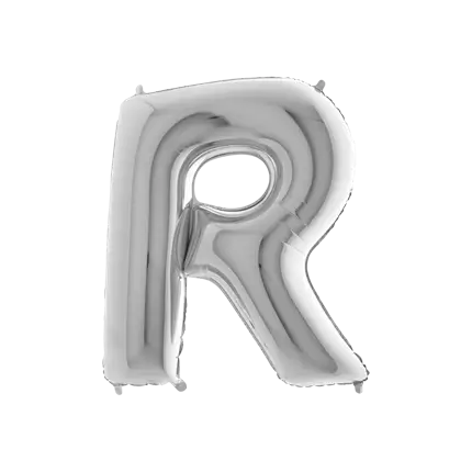 Aluminium balloon letter R Silver 102cm