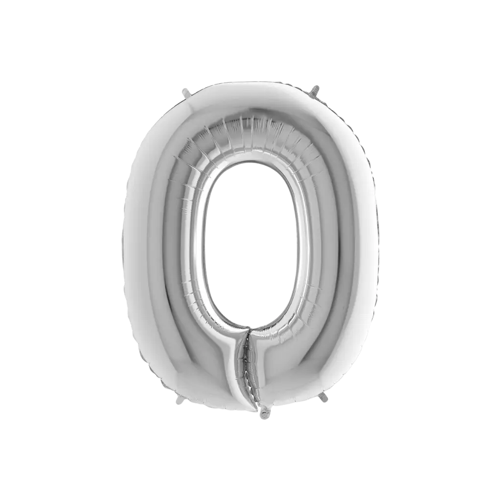 Aluminium balloon letter O Silver 102cm