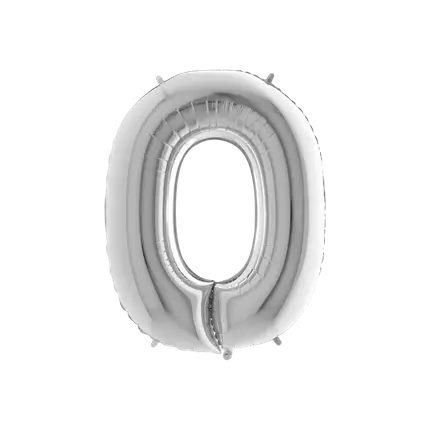 Aluminium balloon letter O Silver 102cm
