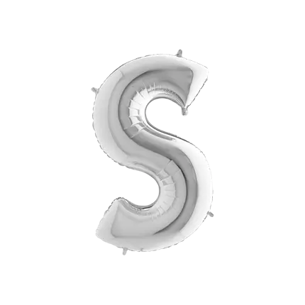 Aluminium balloon letter S Silver 102cm