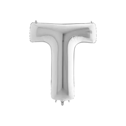 Aluminium balloon letter T Silver 102cm