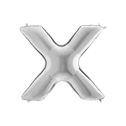 Aluminium balloon letter X Silver 102cm