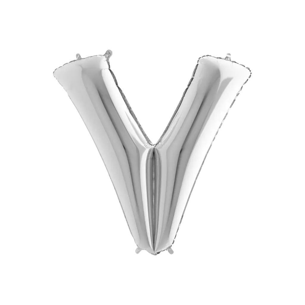 Aluminium balloon letter V Silver 102cm