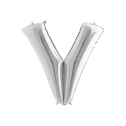Aluminium balloon letter V Silver 102cm