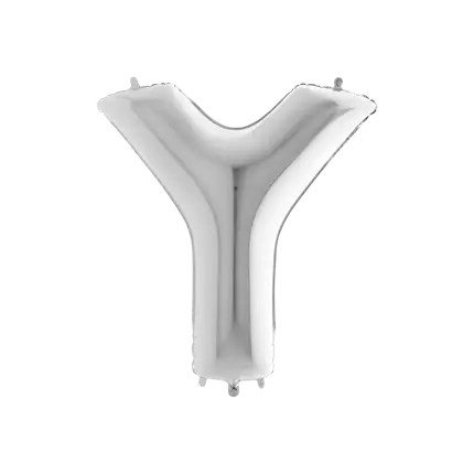 Aluminium balloon letter Y Silver 102cm
