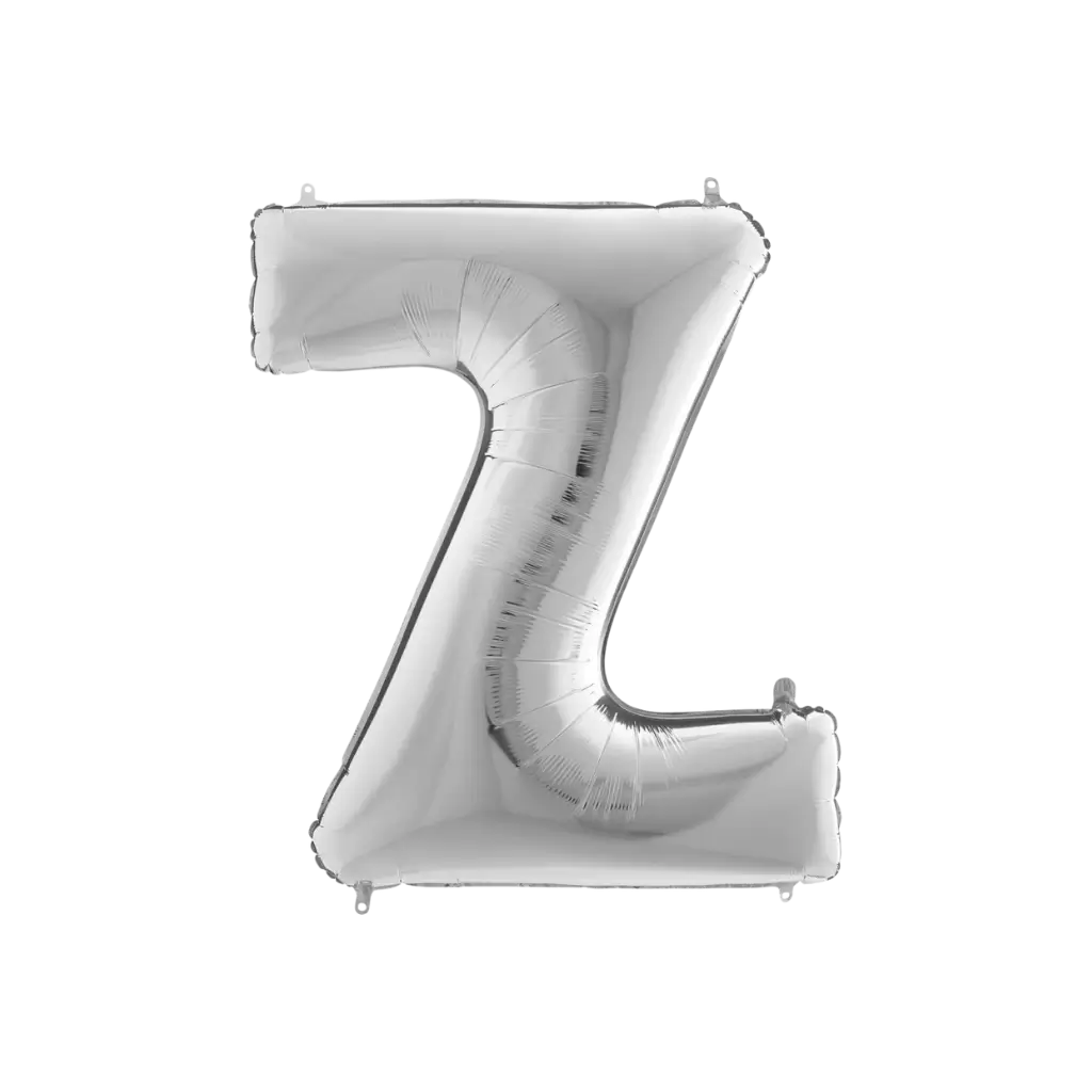 Aluminium balloon letter Z Silver 102cm