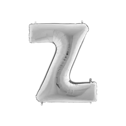 Aluminium balloon letter Z Silver 102cm