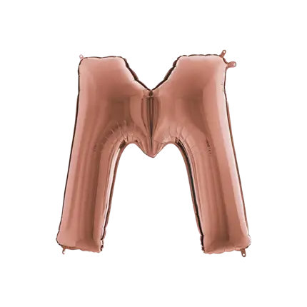 Balloon aluminium letter M Rose Gold 102cm