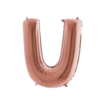 Balloon aluminium letter U Rose Gold 102cm