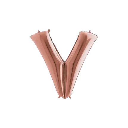 Balloon aluminium letter V Rose Gold 102cm