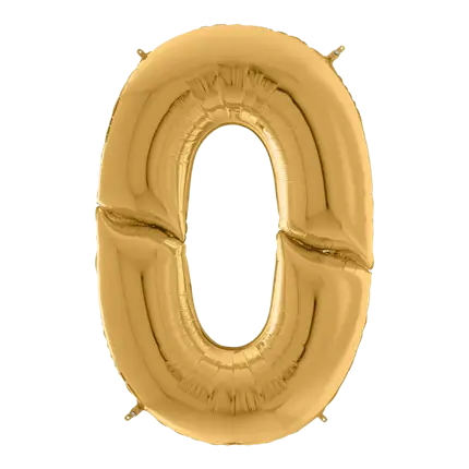 Giant birthday balloon number 0 Gold 163cm
