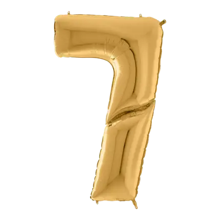 Giant birthday balloon number 7 gold 163cm