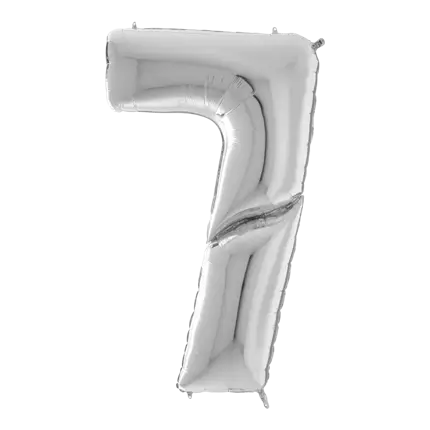 Giant birthday balloon number 7 Silver 163cm