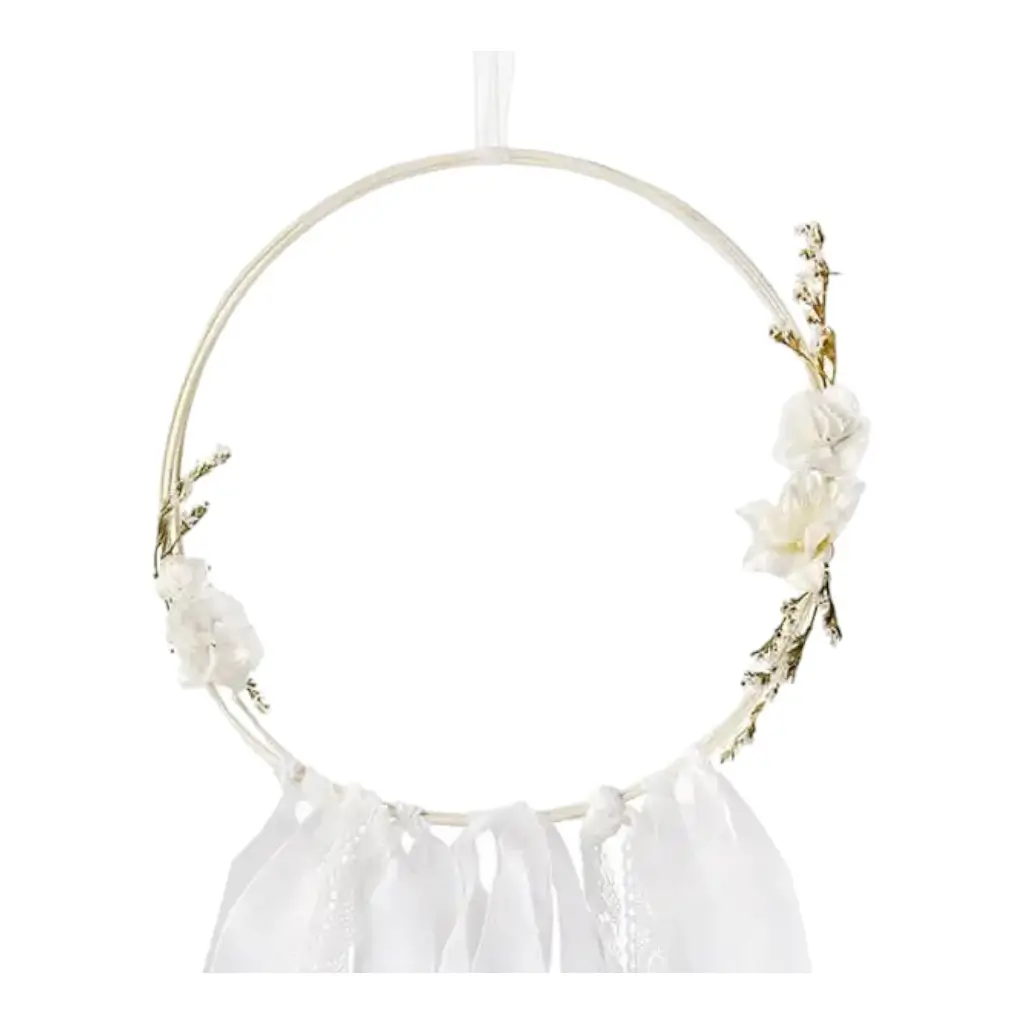 White dream catcher with flowers (Set of 3)