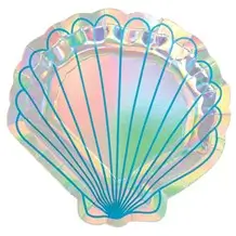 Let's Shellebrate Mermaid Shell Plate (Set of 8)