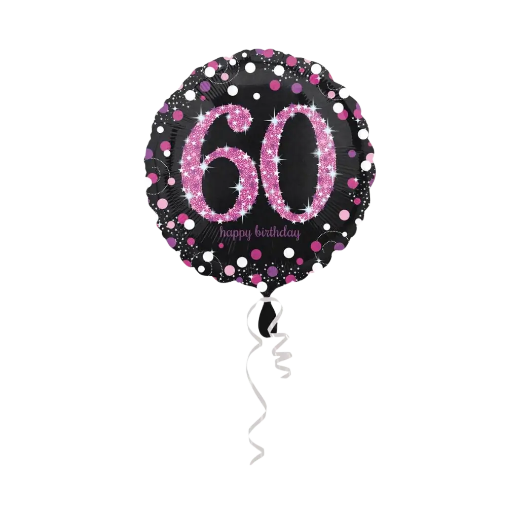 60th birthday balloon pink