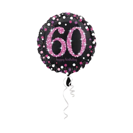 60th birthday balloon pink