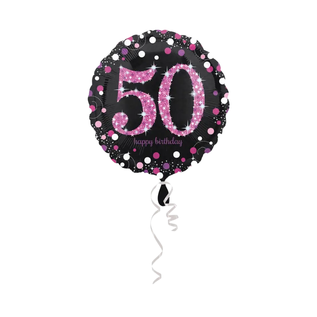 50th birthday balloon pink