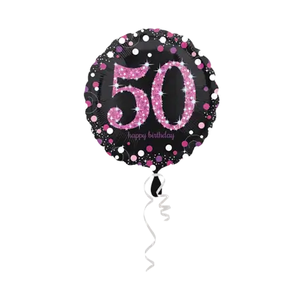 50th birthday balloon pink