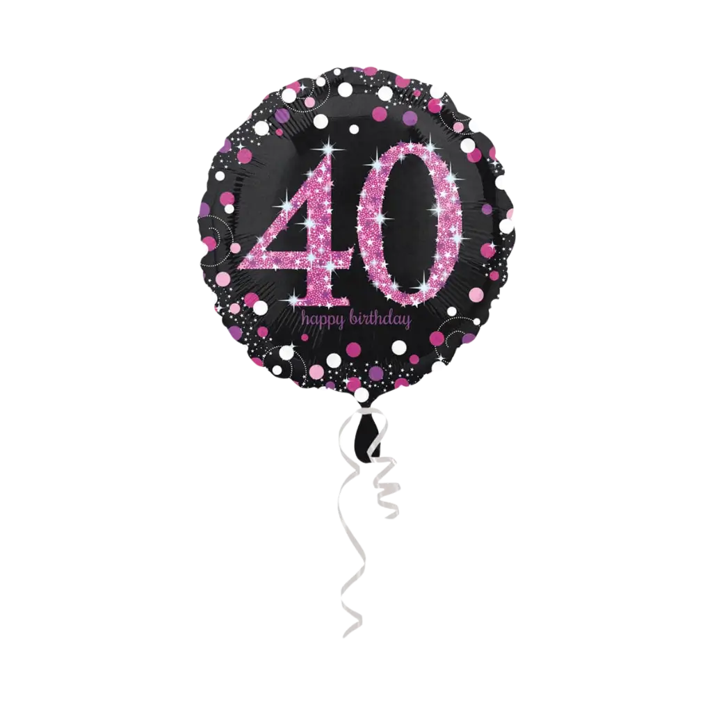 40th birthday balloon pink