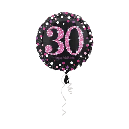 30 years old round birthday balloon pink