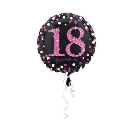 18 year old round birthday balloon pink