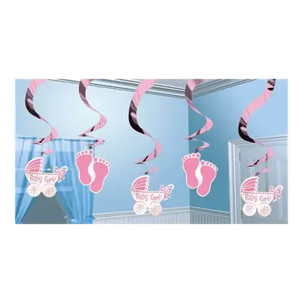 Spiral decoration Baby Girl 61cm (5 pieces)