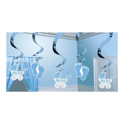 Baby Boy spiral decoration 61cm (5 pieces)
