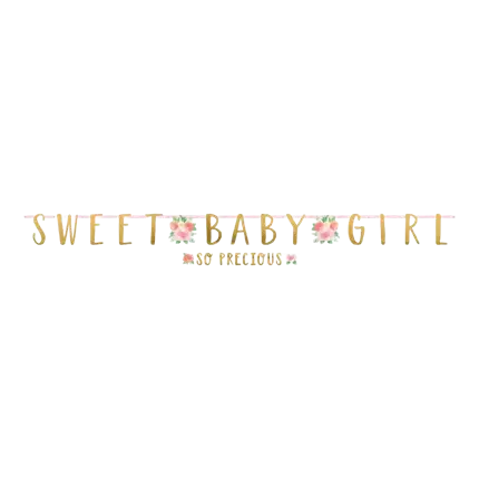 Set of 2 Sweet Baby Girl floral garlands