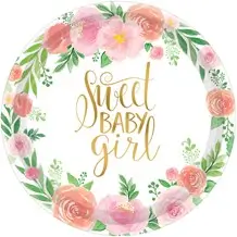 Paper plate Sweet Baby Girl ø18cm (set of 8)
