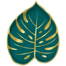 Tropical leaf paper plate ø18cm (set of 8)