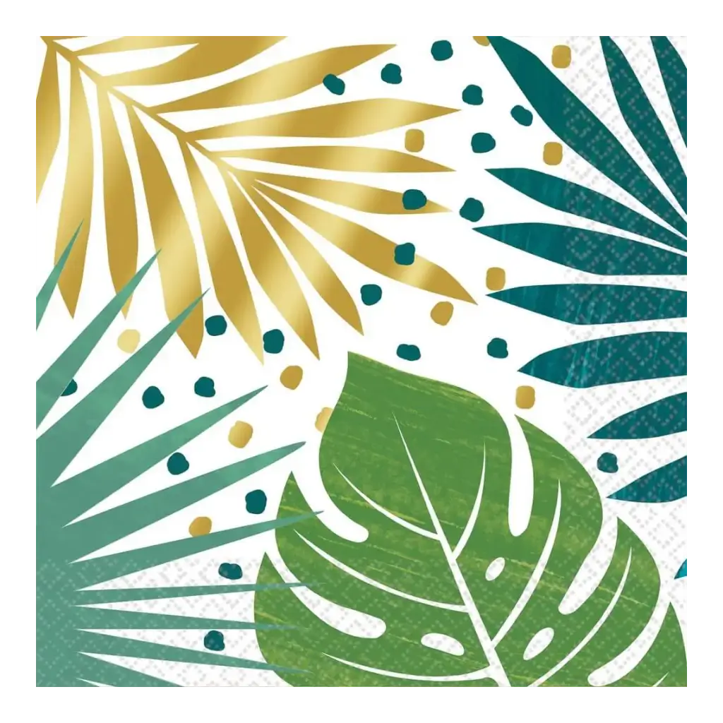 Paper napkin with tropical leaves (set of 16)