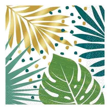 Paper napkin with tropical leaves (set of 16)