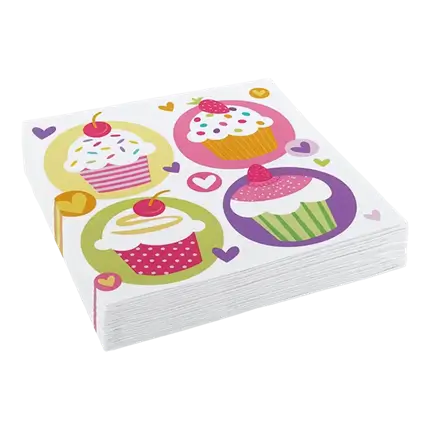 Paper napkins with Cupcake design (Set of 20)