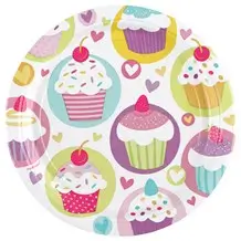 Paper plate Cupcake design ø23cm (Set of 8)