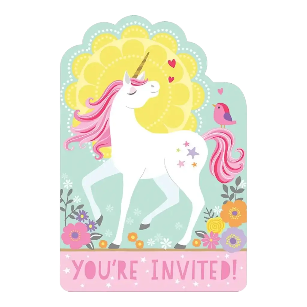 Invitation + Magic Unicorn Envelope (Set of 8)