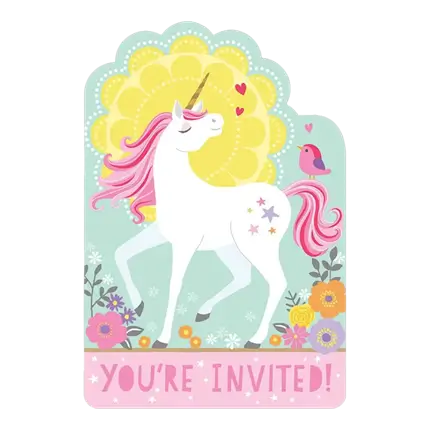 Invitation + Magic Unicorn Envelope (Set of 8)